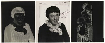 34 Three Stooges 8'' x 10'' Negatives & 4 Smaller Negatives, Mostly All With Curly Joe DeRita -- Some Used for Covers of Their Comic Books, Plus 1 Notated Photo of Moe Dressed as a Lady -- Very Good